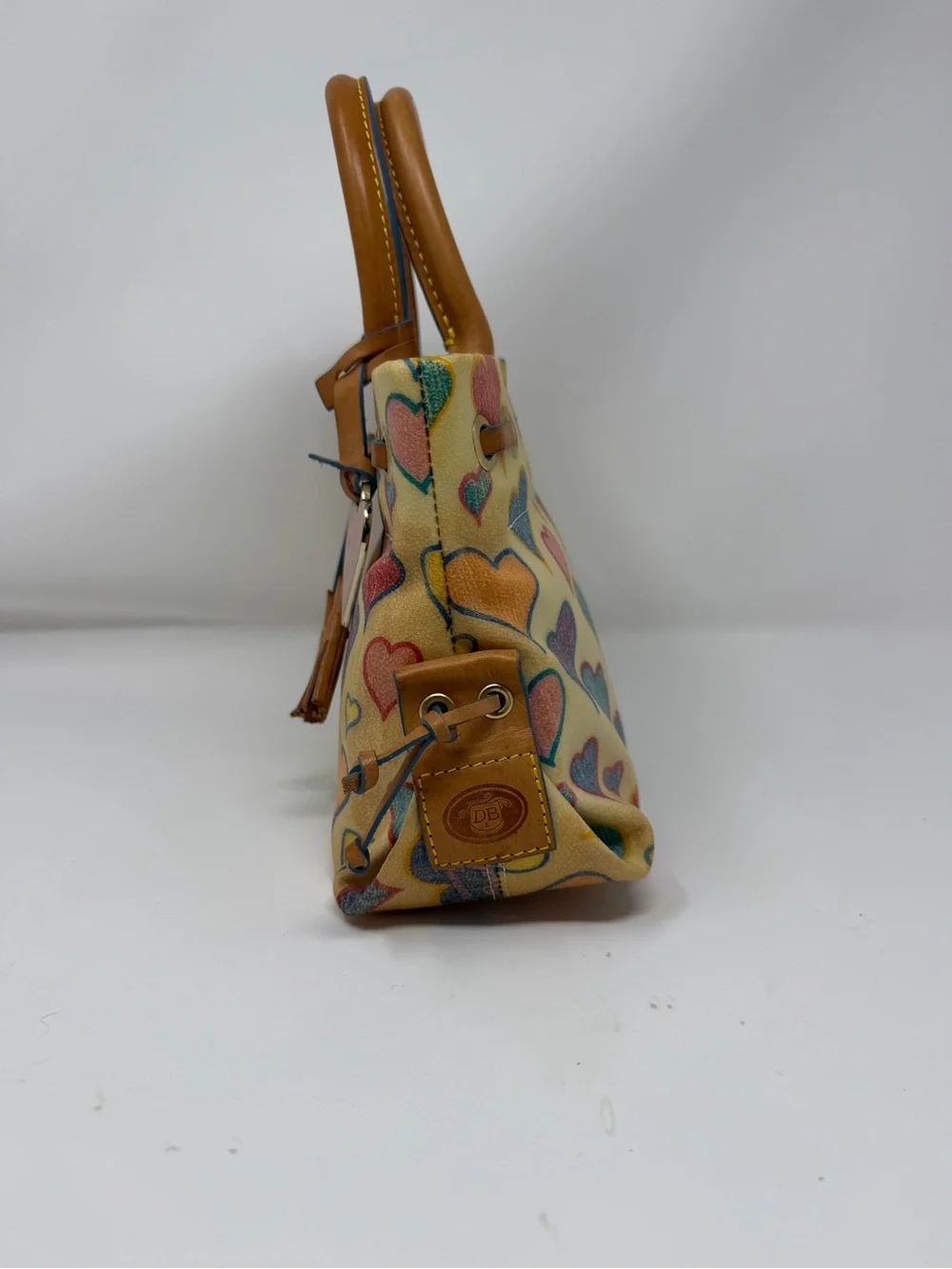 Dooney & Bourke Y2K Sweetheart Crayon Satchel With Charm Leather Strap Accents